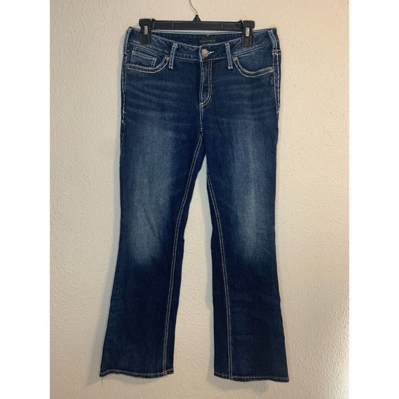 Silver Jeans 29x31 Dark Wash Blue‎ Denim Suki Bootcut Women's Jeans Flared - Picture 1 of 6